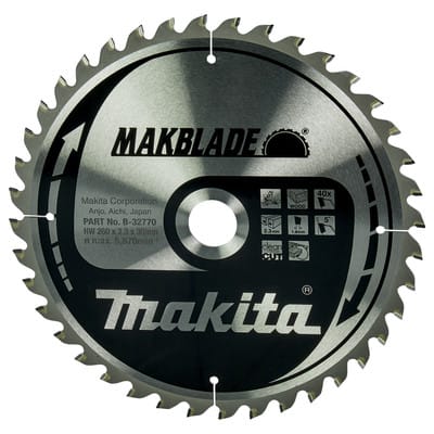 Zubehör - Sägeblatt Holz, 260x30 mm, 40 Zähne B-32770 - Makita