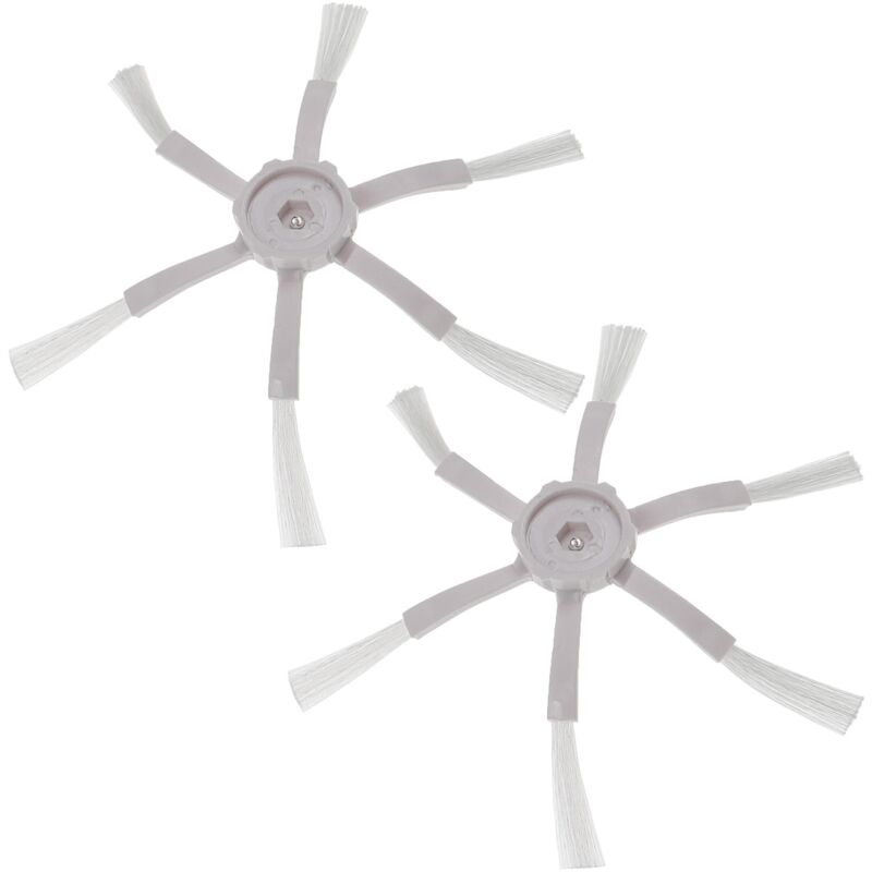 2x Seitenbürste kompatibel mit Roborock S5 Max, E4, Q7, S4, S5, S50, S51, S55, S6, S6 MaxV Saugroboter - Reinigungsbürsten Set, weiß - Vhbw