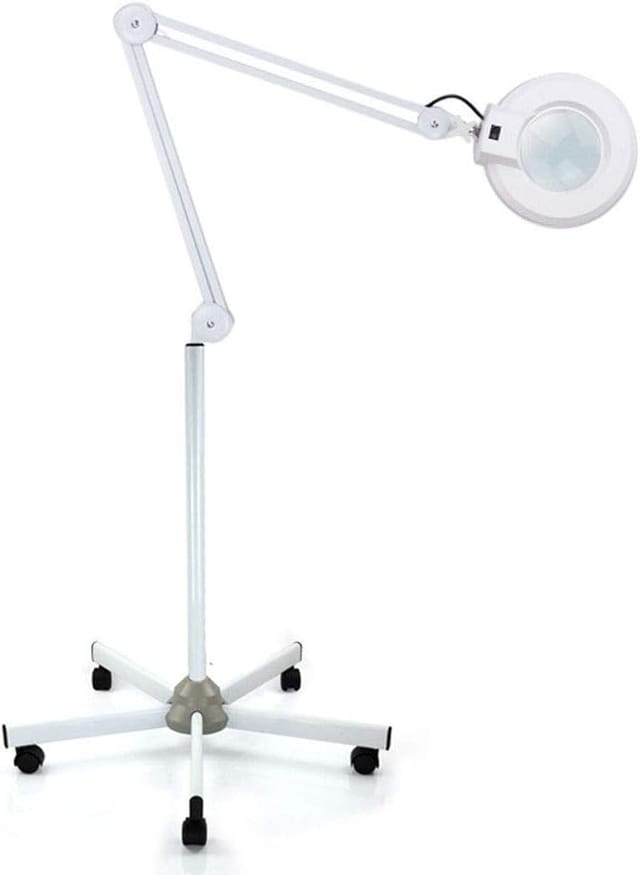 24W 120LEDs 8x Lupenlampe für Kosmetikstudio Lupenleuchte Standlupe Kaltlicht auf Stativ 5 Dioptrien