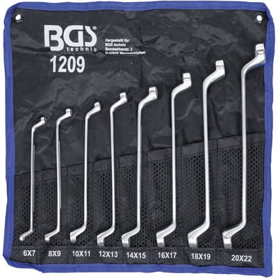 Bgs Technic - Doppel-Ringschlüssel-Satz gekröpft sw 6 x 7 - 20 x 22 mm 8-tlg.