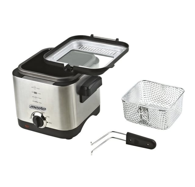 Fabrilamp - Adler Fritteuse für 1,5 Liter Inhalt mit 900 Watt ms 4910, Edelstahl, Silber