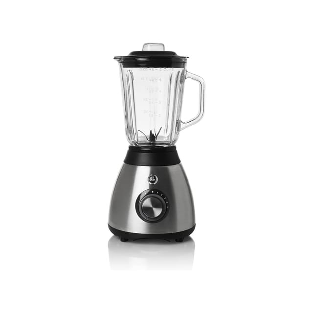 Melchioni - Starker Mixer, 600 w, 1,5 l Glasbehälter, 5 Geschwindigkeiten, Schwarz/Stahl