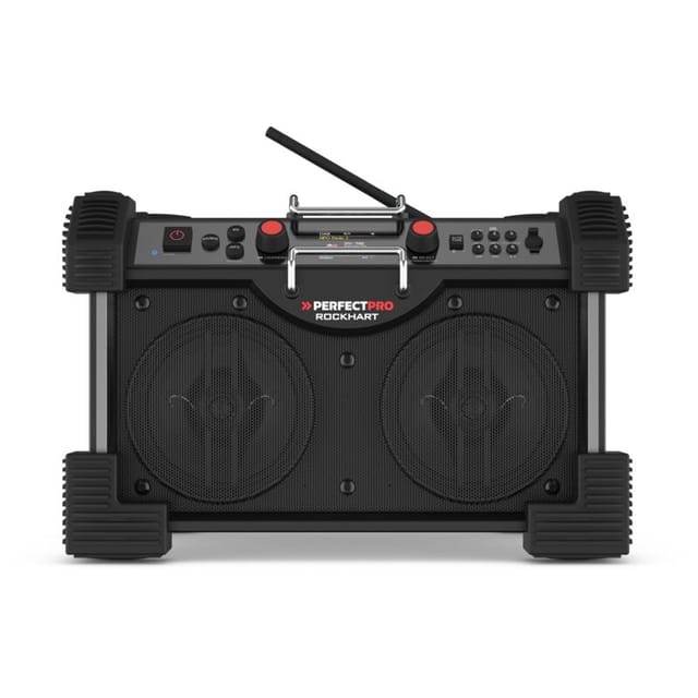 Baustellenradio rockhart mit integriertem Akku + Ladegerät - Perfectpro