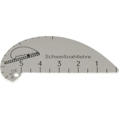 ELMAG Schweißnahtlehre ALUMINIUM, Meßbereich f. Ecknähte 2-15mm/Flachn. 0-5mm