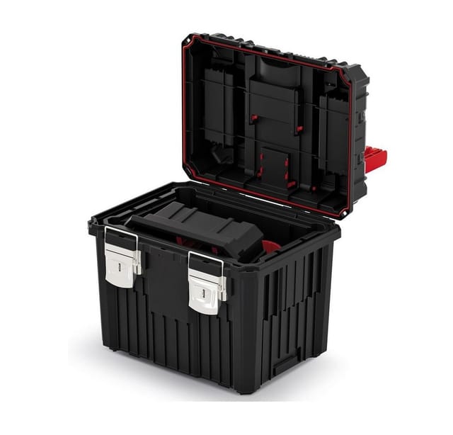 2 in 1 Werkzeugtrolley Werkstattkoffer Werkzeugkiste Box leer 3 tlg., Version: khvwm, 450 x 360 x 640 - Kistenberg