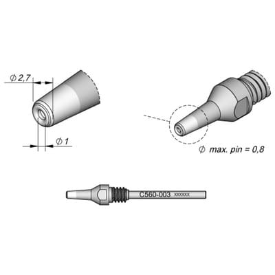 JBC - Tools C560003 Entlötspitze Spitzen-Größe 2.7 mm Inhalt 1 St.