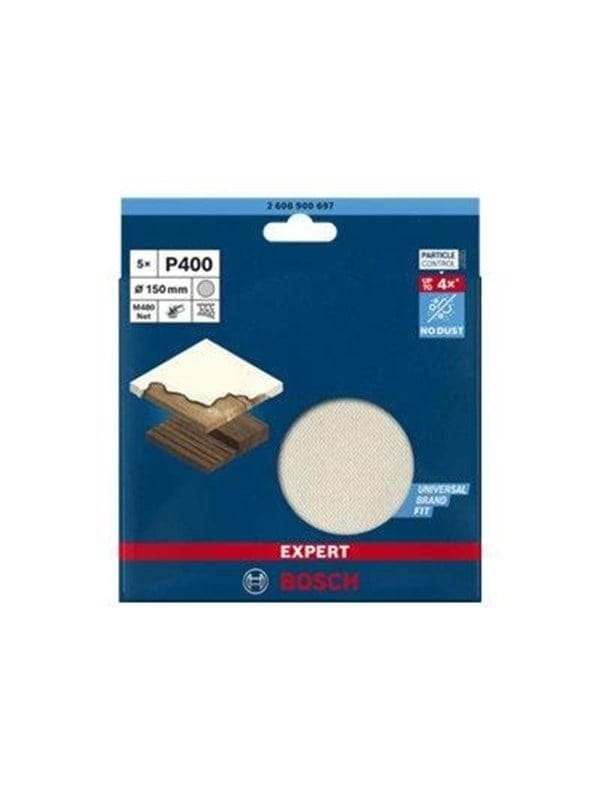 Professional Expert M480 Schleifnetz für Exzenterschleifer, 150 mm, g 400, 5 Stück (2608900697) - Bosch