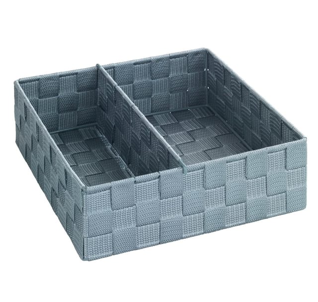 Wenko Küchenorganizer Adria L mit variabler Trennwand, Polypropylen, grau, 26 x 26 x 9 cm