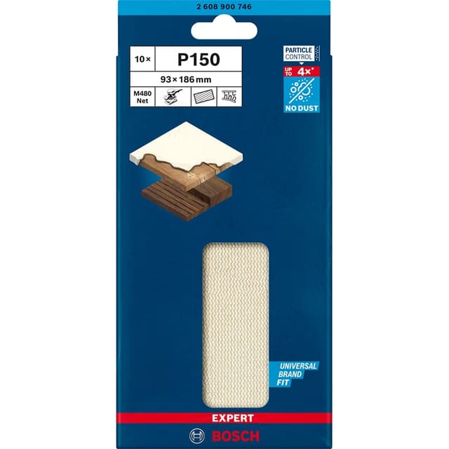Accessories expert M480 2608900746 Schleifnetz für Schwingschleifer ungelocht Körnung (num) 15 - Bosch