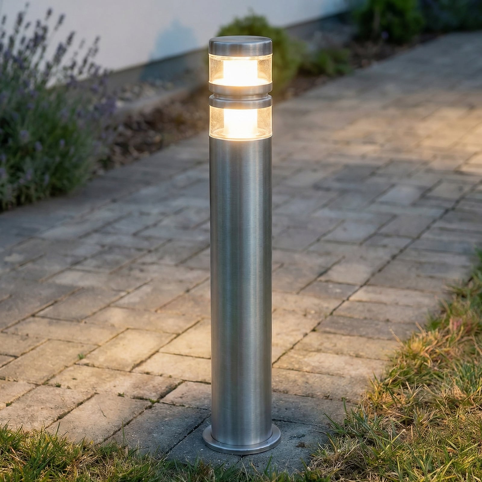 [gebraucht] B-ware Lindby Wegeleuchte Gartenleuchte Lanea Led Pollerleuchte Edelstahl Grau Ip44