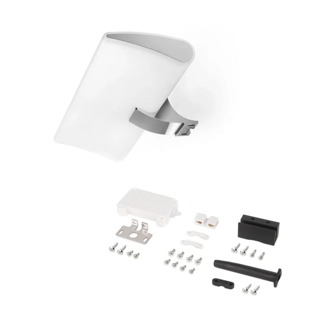Emuca LED-Strahler Aries für Badezimmerspiegel (AC 230V 50Hz), ohne Konverter, L300mm, kaltweißes Licht 5.700K, Kunststoff und Aluminium, verchromt
