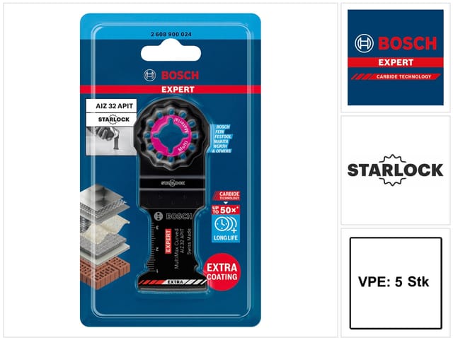 Bosch - expert MultiMax aiz 32 apit Blatt für Multifunktionswerkzeuge, 32 mm, 5 St