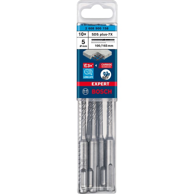 Expert sds plus-7X Hammerbohrer, 5 x 100 x 165 mm, 10er-Pack - Bosch