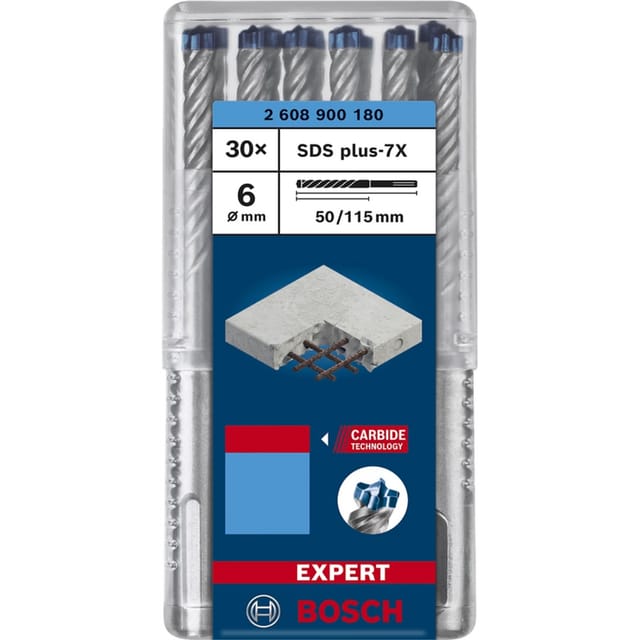 Expert sds plus-7X Hammerbohrer, 6 x 50 x 115 mm, 30-tlg - Bosch