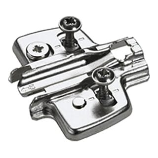 Hettich - Kreuzmontageplatte Stahl vernickelt D=5,0 mm ø 5 x 12 mm mit Spreizmuffen