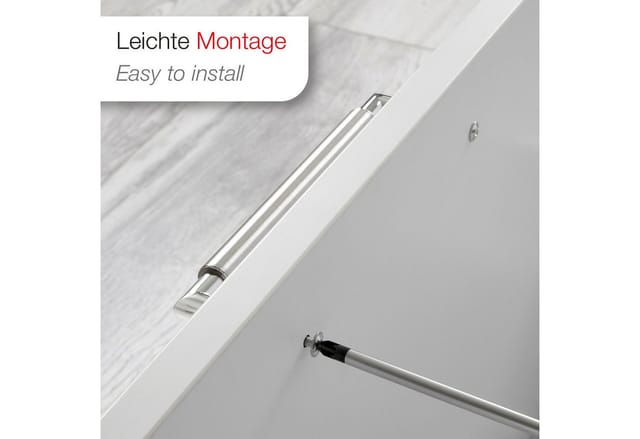 Sotech Möbelgriff E9 echt Edelstahl ø 16 mm mit Sockeln aus Metall, silberfarben, ba 128 mm, 10 Stück