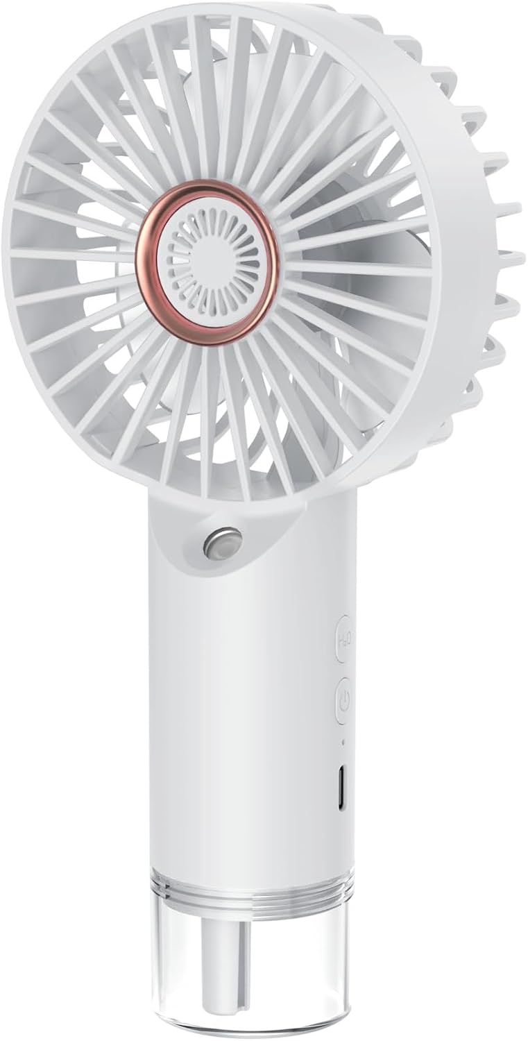 Jssevn - Tragbares Sprühgerät, Mini-usb-wiederaufladbarer Tragbarer Ventilator - Handlicher Taschenluftkühler Für Camping, Büro, Outdoor (weiß)