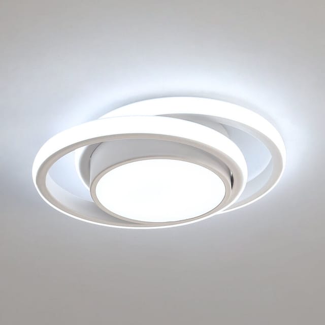 Goeco - Led-deckenleuchte, Runde Deckenlampe 32w 2500lm, Moderne Deckenleuchte Für Flur, Schlafzimmer, Küche, Wohnzimmer, Kaltweißes Licht 6000k, Durchmesser 28cm