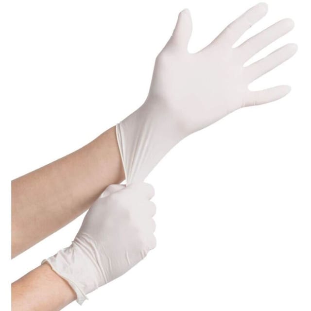 Linghhang - 100 Handschuhe) Weiß, Größe m, Einweghandschuhe aus Latex, dünn und puderfrei, verstärkte und verklebte Finger, Mehrzweckschutz,