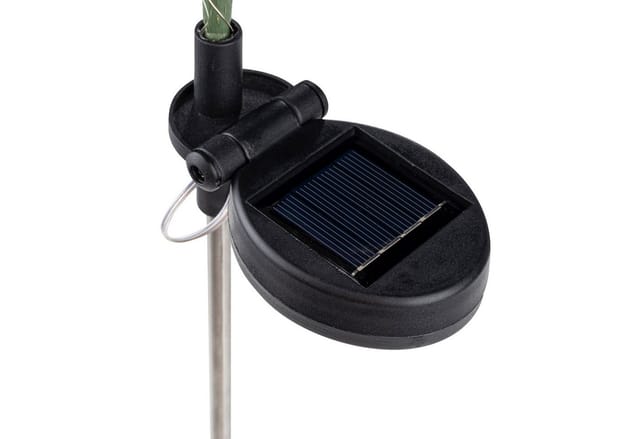 Garten Solarstecker Heidekraut mit 28 LED - 65 cm - Deko Gartenstecker warm weiß beleuchtet - Balkon Terrasse Beet Stecker Solar Deko Beleuchtung