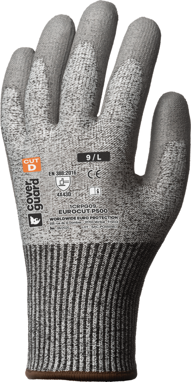 Schnittschutzhandschuhe EUROCUT P500 - PU-Beschichtung Grau Größe 6