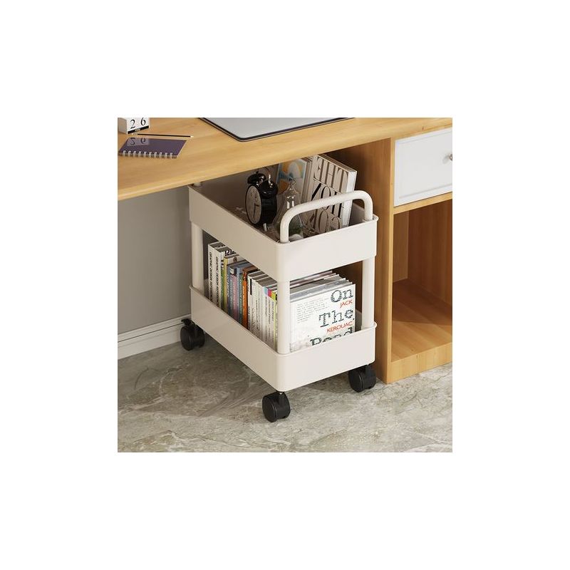 Taishengda 2-stöckiger Aufbewahrungswagen 41x28x46 Cm – Abs-kunststoff Und Kohlenstoffstahl – 4 Universalrollen Für Enge Räume