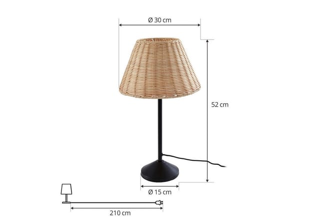 Tischlampe 'Zyralia' aus Holz für Wohnzimmer & Esszimmer von Lindby