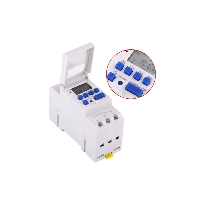 Taishengda – 15a Wochen-digitaltimer Mit Lcd-display – 16 Programmierbare Ein-/ausschaltzeiten – 220 V – Din-schienenmontage – Minutengenau