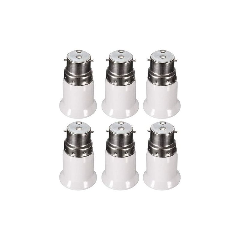 Taishengda B22 Auf E27 Adapter Für Led-lampen – 230 V Wechselstrom – 6er-pack – Schwer Entflammbarer Kunststoff – Kompatibel Bis 60 W