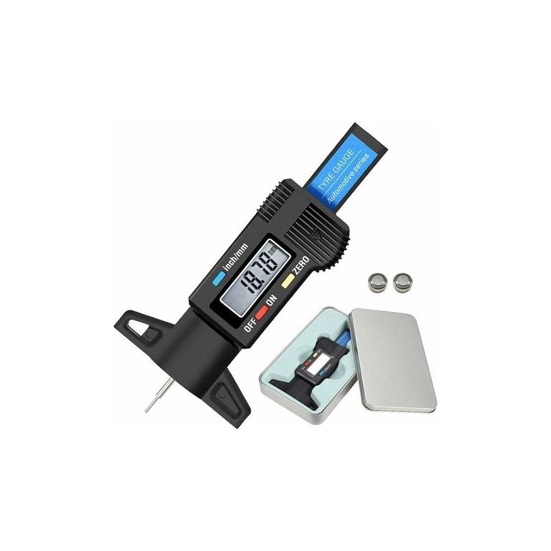 Taishengda Digitales Reifentiefenmessgerät – Profiltiefenmesser – Metrisches/zoll-lcd-messgerät 0–25,4 Mm Mit Eisengehäuse Und Backup-batterie Für Autos, Motorräder, Transporter Und Lkw