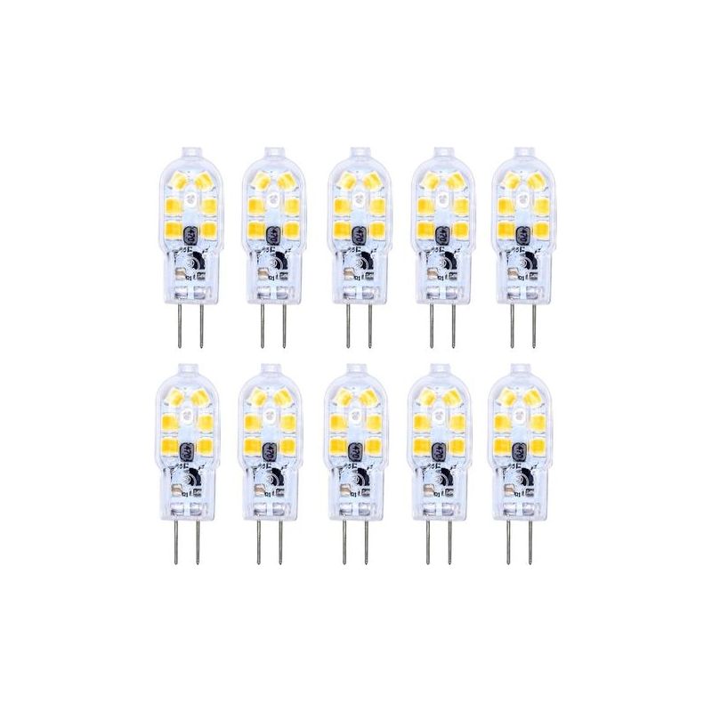 Taishengda G4 12v 2w Led-lampe, Kaltweiß 6000k, 200 Lm, Entspricht Einer 10w/20w G4-halogenlampe (bipolar), 12v Ac/dc G4 Led-lampe Für Wohnmobil/dunstabzugshaube, Nicht Dimmbar, 10er-packung