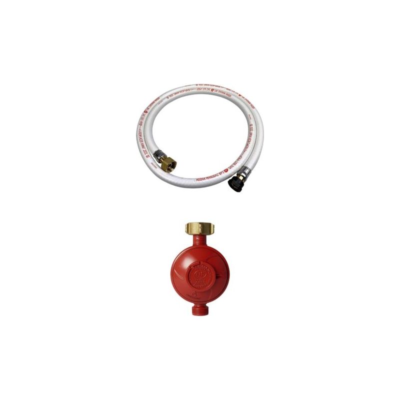 Taishengda – 1,5 M Flexibles Gasschlauchset Mit Mechanischen Anschlüssen + 37 Mbar 1,5 Kg/h Propangasregler – Nf-normen