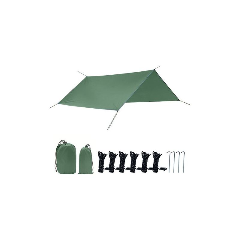 Taishengda Regenschutzplane, 3x3 M, Campingzeltplane, Unterstand, Regenschutz, Uv-schutz, Reißfest, Wasserdicht, Für Wandern Und Reisen, Grün