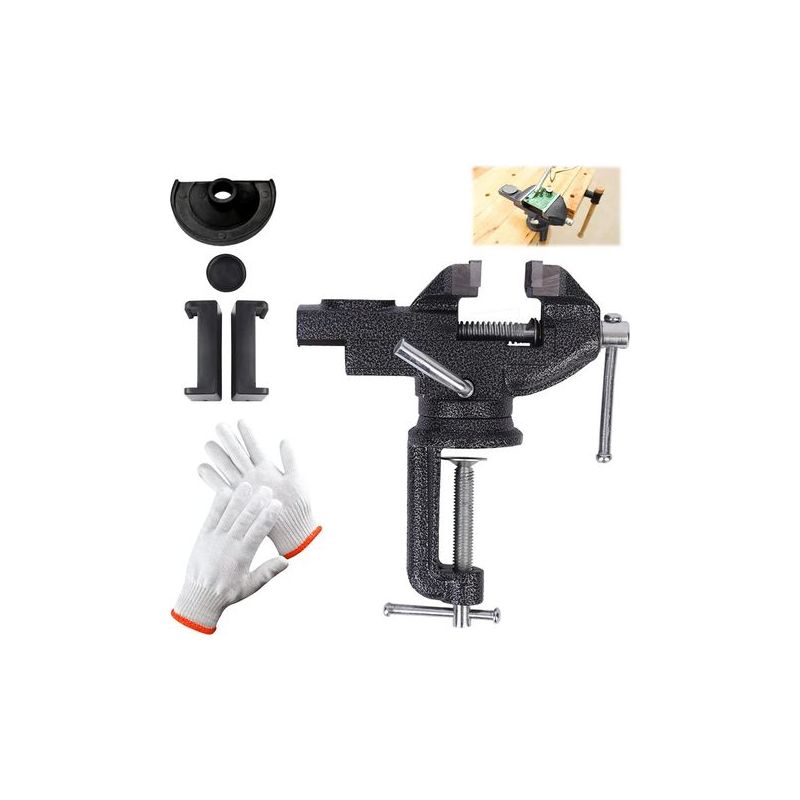 Taishengda-morsa Der Bank Morsa Der Bank Mit 80 Mm Breite, Morsetto Für Die Morsa Der Bank Mit Um 360 Grad Drehbarem Sockel, Strumenti Per Morsa Fai-da-te Per Lavorazione Del Legno Foratura Della Vo