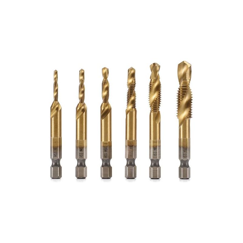 Taishengda-6 Metallbohrer, Gewindebohrer, Spiralbohrer, 6,35 Mm Schaft Für Elektrowerkzeugzubehör