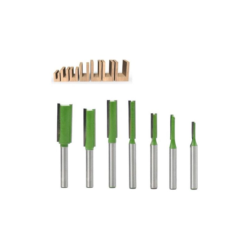 Taishengda - Set Mit 7 Holzfräsern Mit 6-mm-schaft, Nutfräser, Ein- Oder Zweischneiderfräser, Profilfräser Für Die Holzbearbeitung