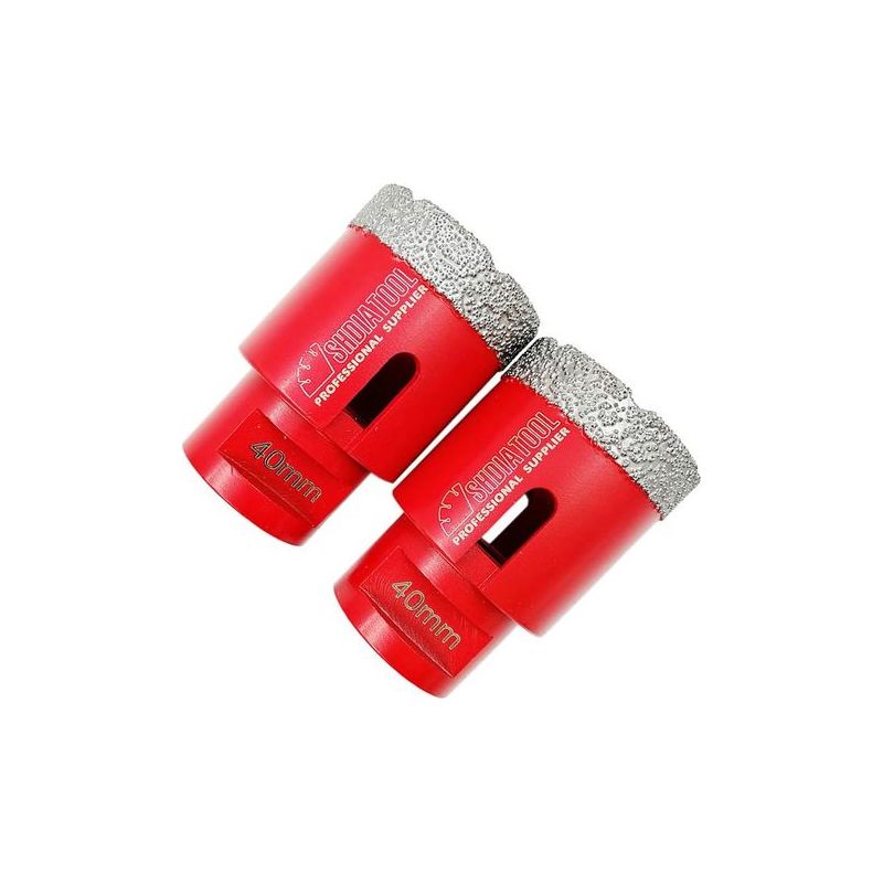 Taishengda – 2 Stück 40-mm-diamantbohrer Mit M14-gewinde Zum Trockenbohren In Porzellan, Fliesen, Granit Und Marmor