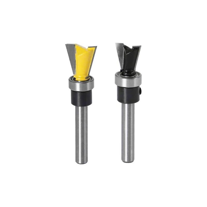 Taishengda – 2-teiliges Set Fräser Für Schwalbenschwanzverbindungen Mit 6,35 Mm Schaft (12,7 Mm & 15,9 Mm), Schwarz Und Gelb