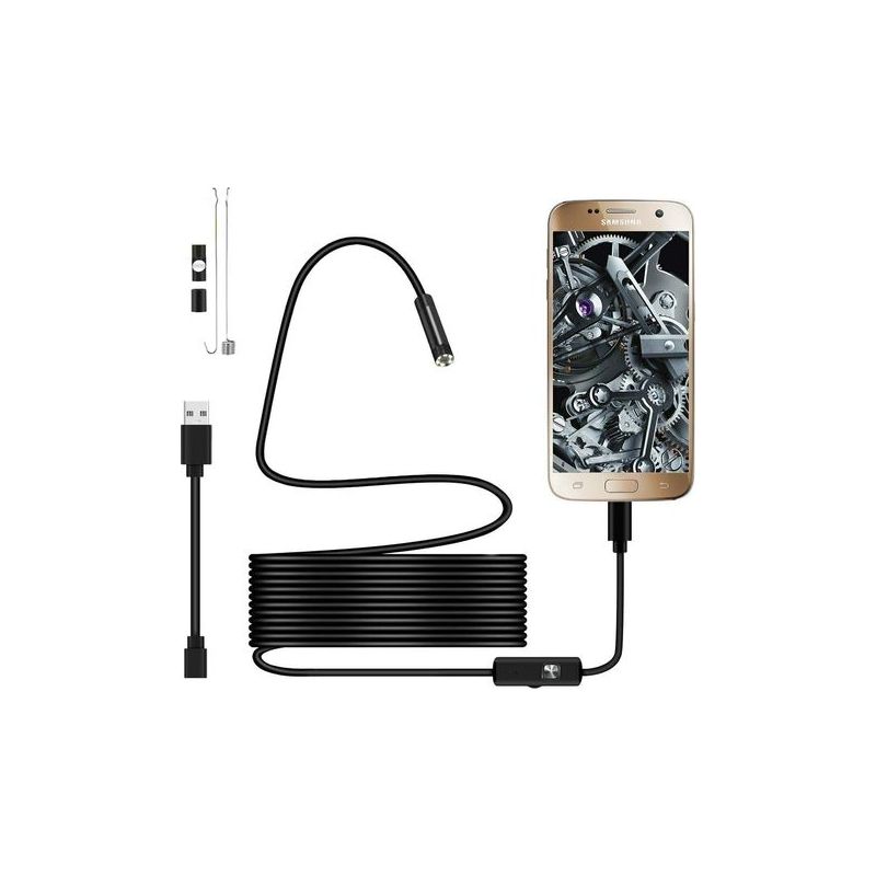 Taishengda-720p Usb-endoskopkamera, 5,5 Mm Sonde, Ip67 Wasserdicht, 3,5 M Halbstarres Kabel Mit 6 Leds, Usb-c Kompatibel Mit Android Otg Smartphones Und Pcs.