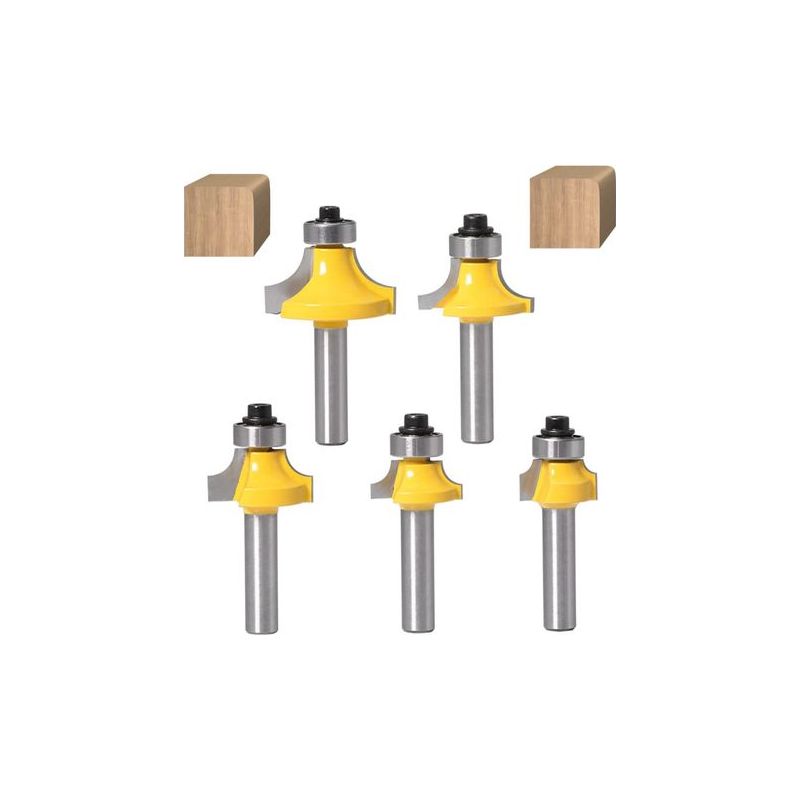 Taishengda – Set Mit 5 8-mm-rundfräsern, Schaft-rundfräsern Für Ecken Und Radien, Rund- Und Kantenfräsern Mit Kugellager Für Die Holzbearbeitung