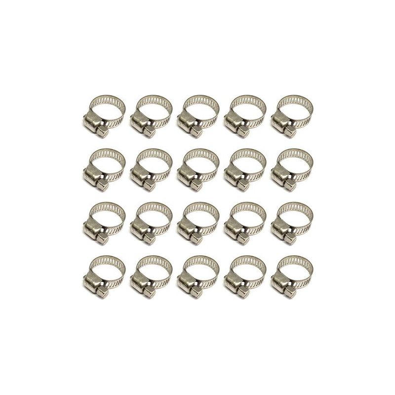 Taishengda-20 Schlauchschellen, Verstellbare Schlauchschellen Von 10 Bis 16 Mm, Schlauchschellen Aus Edelstahl 304, Metallschlauchschellen, Für Rohre, Hausgasleitungen Und Andere Elektrische Leitungen