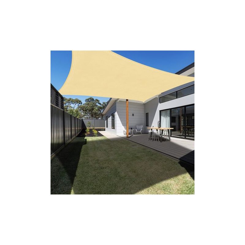 Taishengda Rechteckiges Sonnensegel 3x5m Creme, Wasserdichte Uv-schutz-markise Für Garten, Terrasse, Patio Und Pool, Inklusive Seil