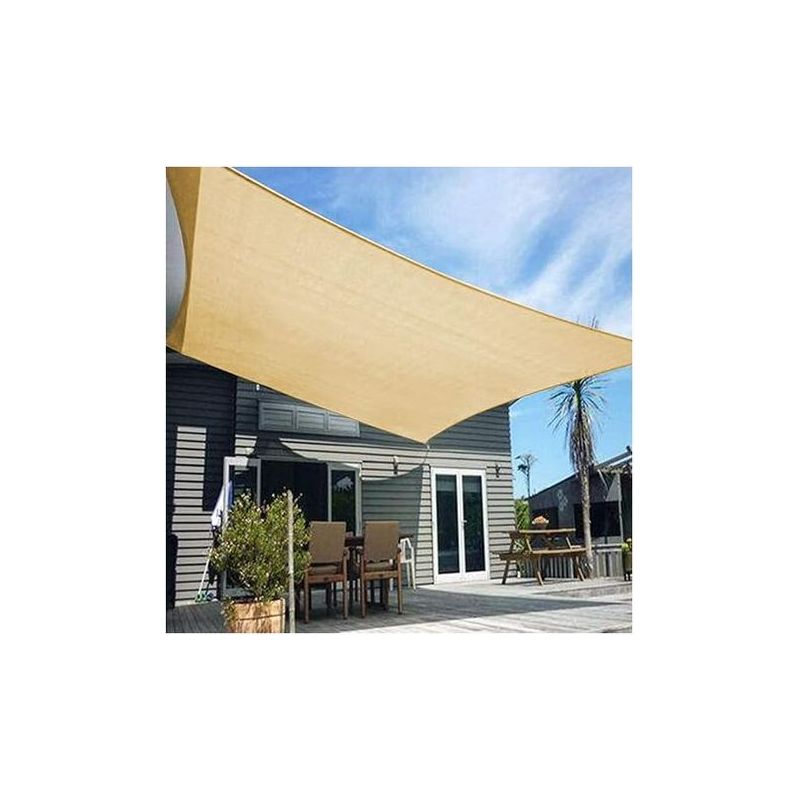 Taishengda – Rechteckiges Sonnensegel 2,5 X 2,5 M, Wasserdicht, Uv-schutz, 98 % Polyester, Strapazierfähig Und Atmungsaktiv, Für Garten Und Terrasse, Beige