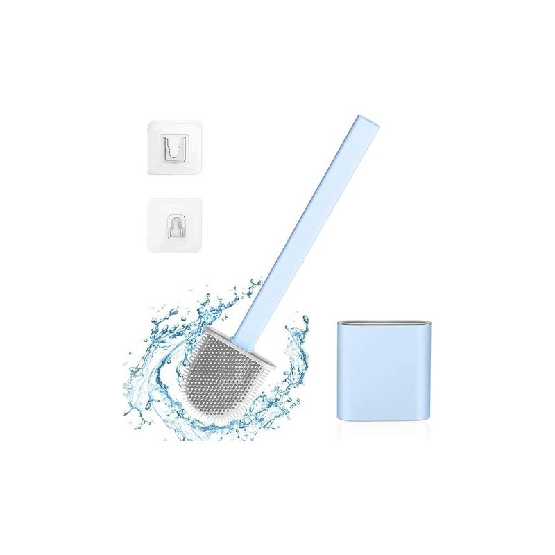 Taishengda Silikon-toilettenbürste, Flexible Silikon-toilettenbürste, Sehr Gut Geeignet Für Ecken Und Kleine Zwischenräume Zwischen Toilette Und Wand (blau)