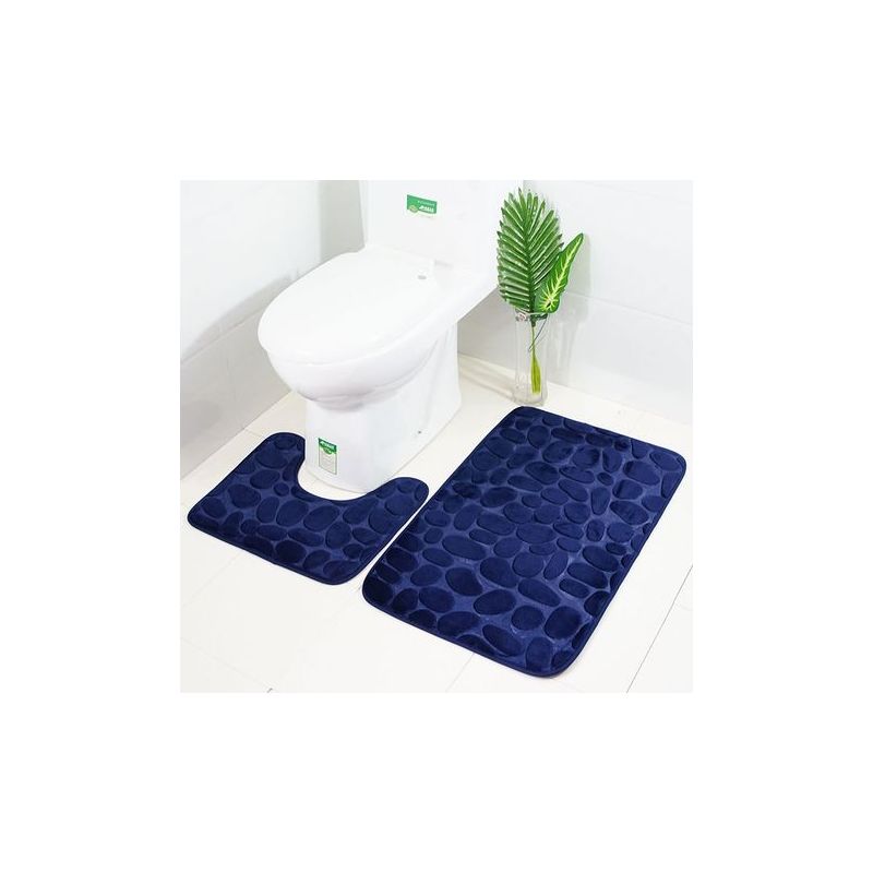 Taishengda – Set Mit 2 Rutschfesten Badematten In Grau, Bestehend Aus 1 Badematte (50 X 80 Cm) Und 1 Geruchsneutralen Matte (50 X 40 Cm), Blau