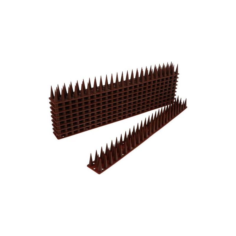 Taishengda Taubenabwehrspitzen, 5,4 Meter Kunststoff-taubenabwehrspitzen Für Balkone, Schutz Vor Vögeln (tauben, Katzen, Spatzen), Katzenabwehrspitzen Für Fenster (12 Stück, Braun)