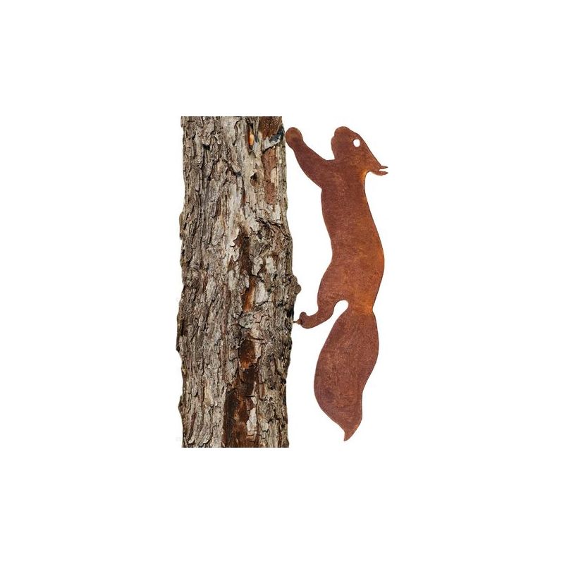 Taishengda – Eichhörnchen Für Den Baum – Gartendekoration Aus Metall – 30 Cm – Natürliche Rostpatina