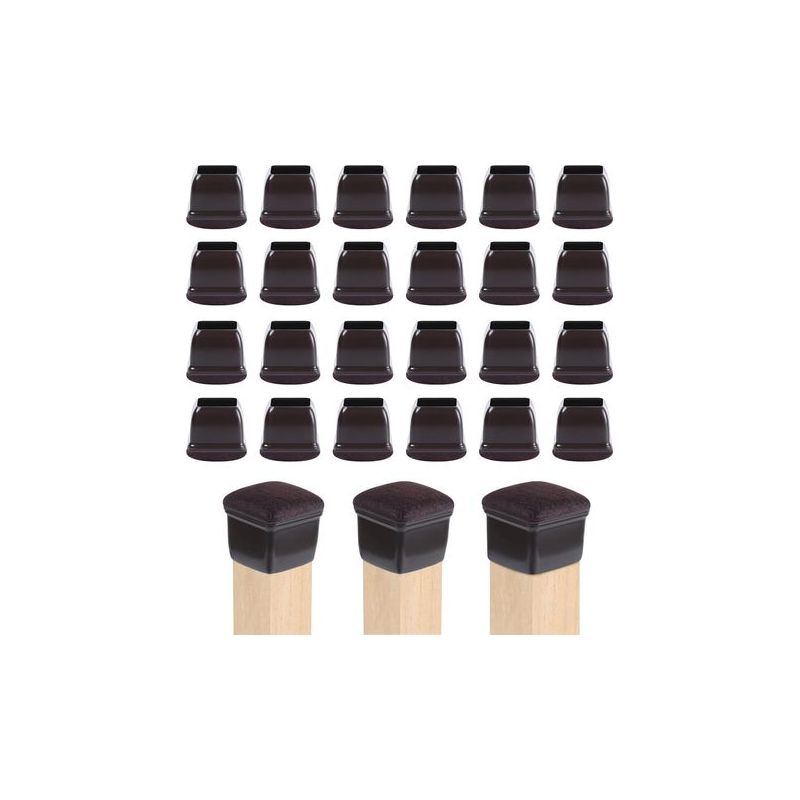 Taishengda – 24 Silikon-stuhlbeinschoner (19–25 Mm), Möbelbeingleiter, Rutschfeste Tischauflagen, Holzschoner Für Möbelbeine, Dunkelbraun
