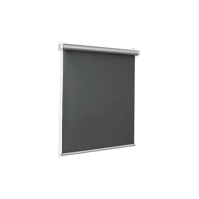 Taishengda Verdunkelungsrollo Ohne Bohren – (stoffbreite: 4 Cm) – Mit Silberbeschichtung, Wärmedämmung Und Zubehör – Dunkelgrau – 50 Cm X 200 Cm