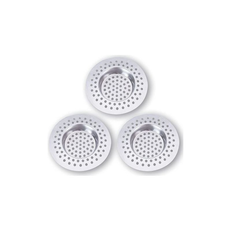 Taishengda Edelstahl-spülbeckensieb (3er-set) – Duschhaarfänger 7,5 X 7,5 Cm, 90-loch-duschhaarfilter, Spülbeckensieb, Küchenzubehör, Badezimmer, Küche